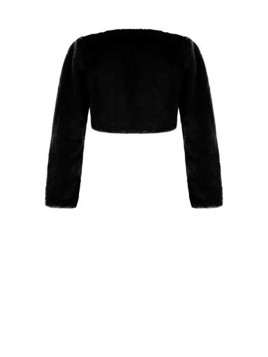 RINASCIMENTO Coprispalle Elegante in Eco Pelliccia Nero – Made in Italy CFC0112104003