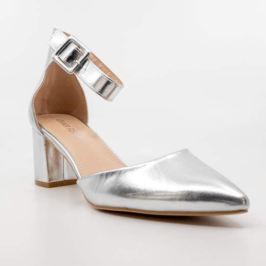 Décolleté eleganti a punta con cinturino – Argento