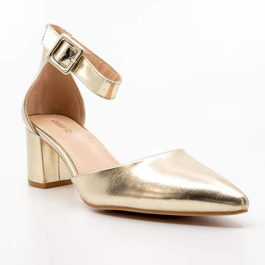 CHIARA FOSCARI Décolleté Oro con Cinturino e Tacco Largo – Eleganza e Comfort A31-062-ORO