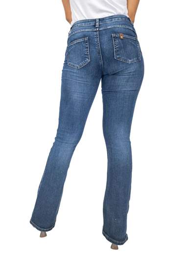 MISS BONBON Jeans A Zampa Donna Push Up Bootcut Scampanati Elasticizzati