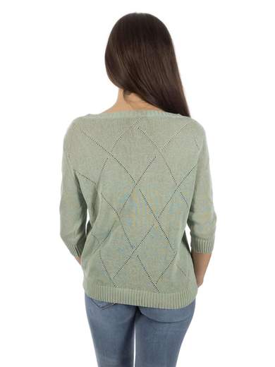 STRABELLO Maglia Scollo A Barchetta Donna Maniche Tre Quarti Di Cotone