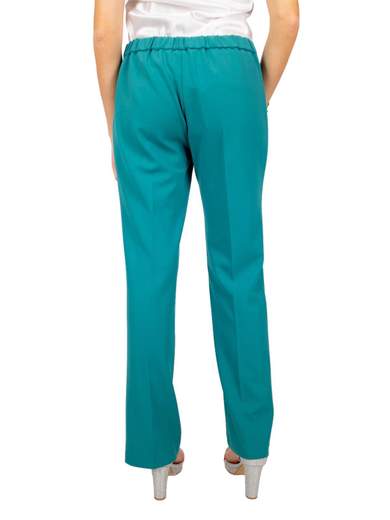 KITANA Pantaloni Vita Alta Eleganti Donna Curvy In Crepe Taglie Forti