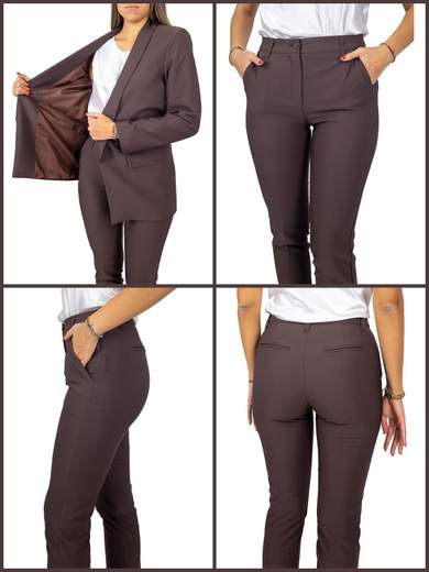 RINASCIMENTO Tailleur Pantalone E Giacca Lunga Aperta In Tessuto Tecnico