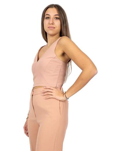 SO ALLURE Top Corto Donna Elegante Spalle E Schiena Scoperta In Crepe