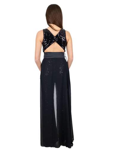 SOLOGIOIE Tuta Elegante Donna In Paillettes Jumpsuit Da Sera