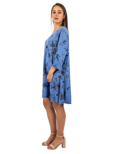STRABELLO Vestito A Fiori Estivo Donna Casual Leggero Manica Tre Quarti