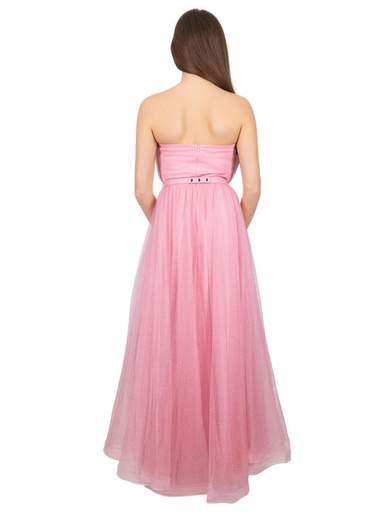 BIANCA BRANDI Vestito Da Cerimonia Lungo In Tulle Glitterato Con Spacco