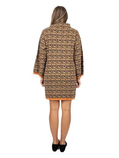 BLUE JOINT Abito In Maglia Donna Invernale Con Stampa Greca Casual