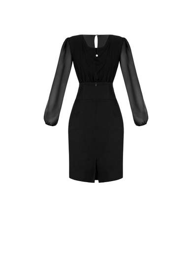 RINASCIMENTO Vestito Elegante Maniche Lunghe A Sbuffo Con Gonna A Tubino