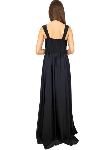 STRABELLO CERIMONIA Vestito Lungo Elegante Da Sera Donna Nero Curvy Stile Impero