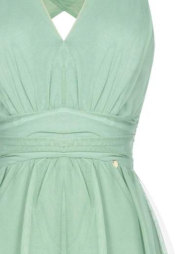 RINASCIMENTO Abito Cerimonia Lungo Donna Damigelle Balze E Tulle Incrociato