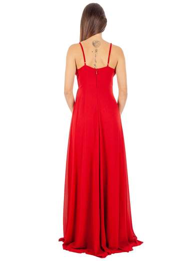 STRABELLO CERIMONIA Vestito Cerimonia Elegante Lungo con Spacco e Scollo a V A29499-3937-GINA