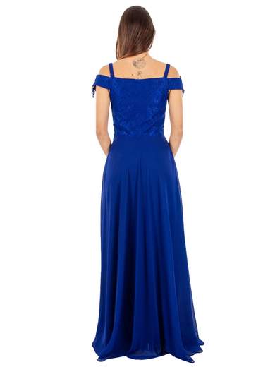 Abito da cerimonia lungo donna con scollo omerale elegante