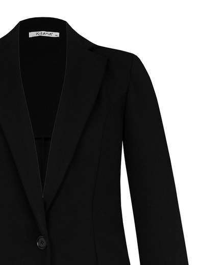 Blazer donna curvy con un bottone collo revers in crepe