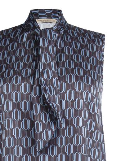 RINASCIMENTO Blusa Elegante Donna Fantasia Con Fiocco Al Collo Senza Maniche