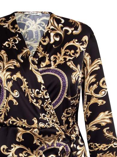 Blusa elegante taglie comode maniche lunghe donna curvy