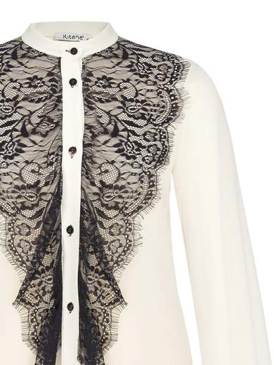 Blusa Elegante Per Cerimonia Alla Coreana Con Pizzo Donna