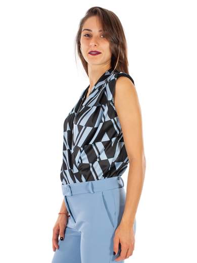 RINASCIMENTO Body Elegante Sottogiacca Scollo a V Incrociato Senza Maniche