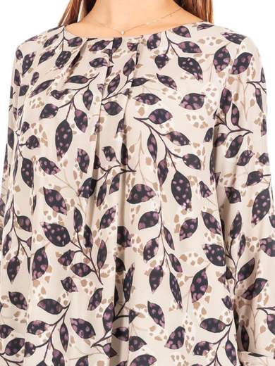 CARMEN Blusa elegante a fiori manica lunga 19-642-C
