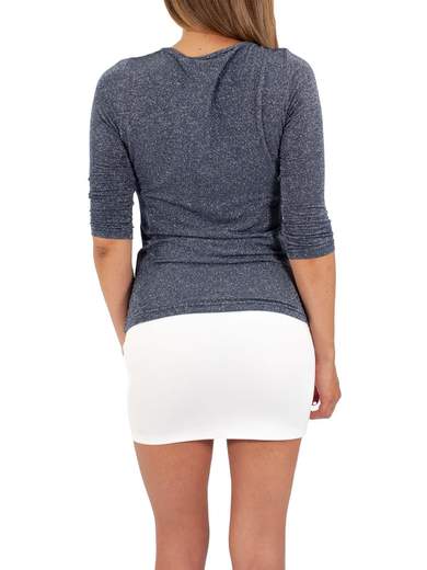 Maglia Donna Elegante Estiva Girocollo Lurex Tre Quarti