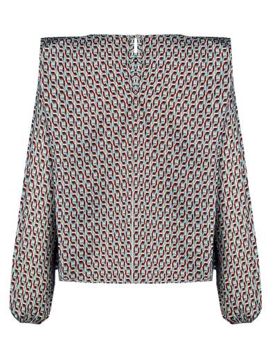 RINASCIMENTO Camicetta Elegante Blusa Donna Fantasia Geometrica Manica Lunga