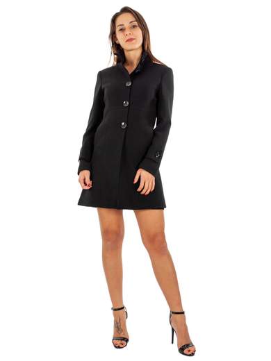 Cappotto Donna Corto Sciancrato Elegante con Collo Alto