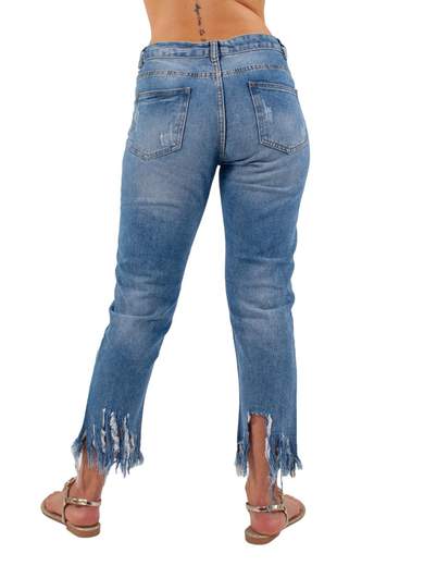 FARFALLINA Jeans capri destroyed L706