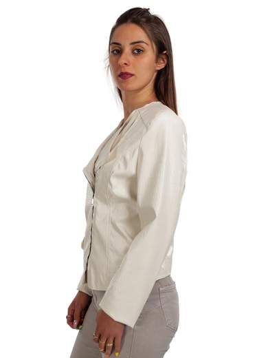 Giacca Ecopelle Donna Primaverile Estiva Con Zip Maniche Lunghe