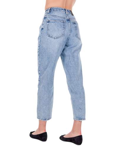Jeans Boyfriend Donna Vita Alta Larghi Cropped Miss Bonbon