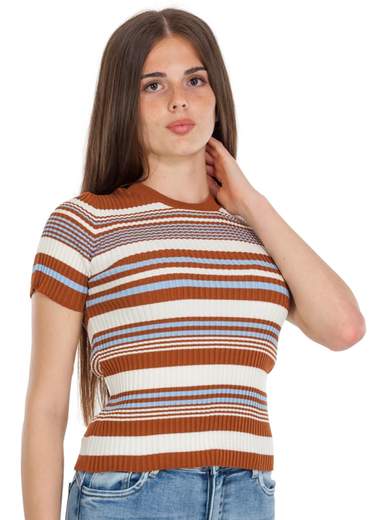 RINASCIMENTO Maglia Estiva Donna A Righe A Maniche Corte Rinascimento