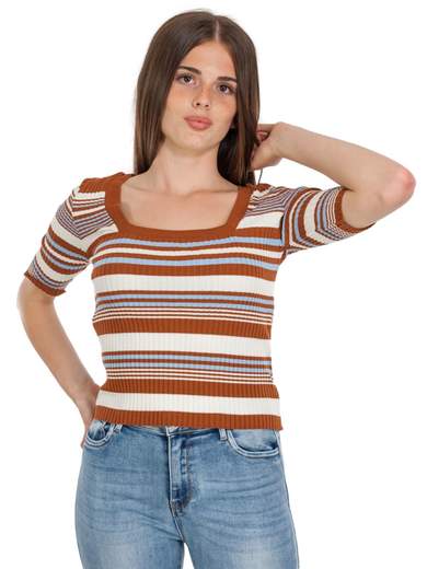 RINASCIMENTO Maglia Estiva Donna A Righe A Maniche Corte Rinascimento