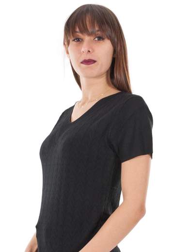 Maglia traforata estiva scollo a v maniche corte donna