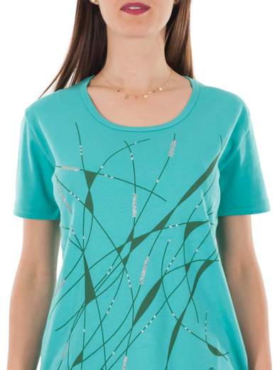 Maglietta Cotone Donna Maniche Corte Maxi Over Perlarara E2117