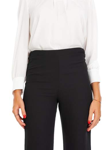 Pantalone elegante a vita alta largo in chiffon