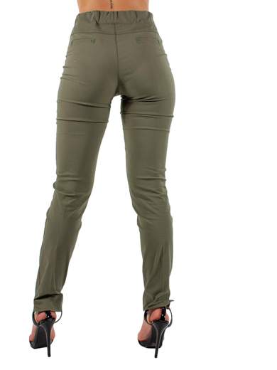 Pantaloni Leggeri in Bengalina Taglie Forti con Spacco