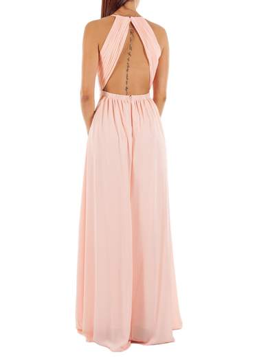 Abito Lungo da Cerimonia con Schiena Scoperta e Scollo Profondo