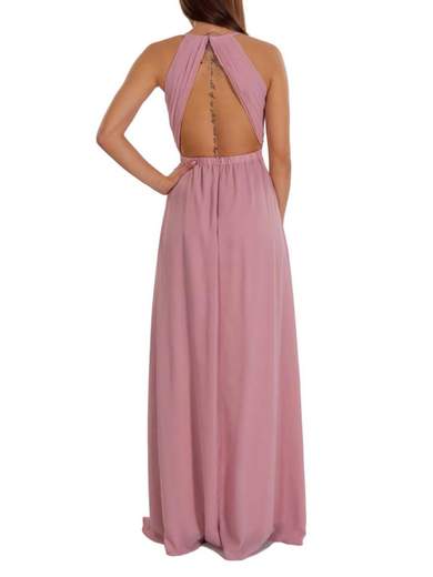 Abito Lungo da Cerimonia con Schiena Scoperta e Scollo Profondo