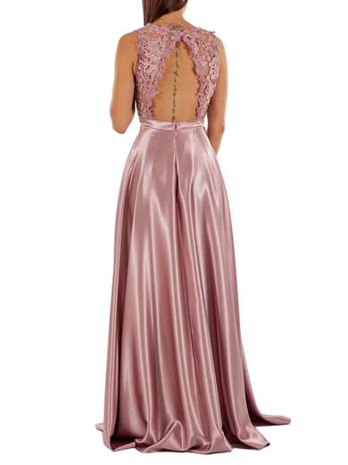 Abito Cerimonia Lungo Donna In Raso Damigelle 3846 Slim