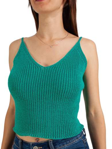 Top Corto Donna Spalle Scoperte Scollatura A Cuore Pancia Scoperta