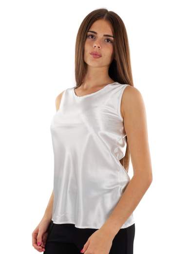 Top Donna Elegante Sottogiacca in Raso Spalline Larghe