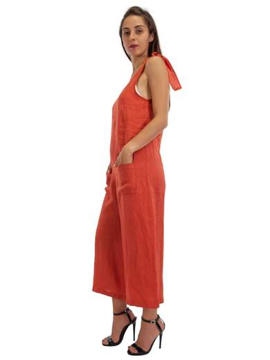 CARMEN Tuta Cavallo Basso Donna Intera Casual Jumpsuit In Lino