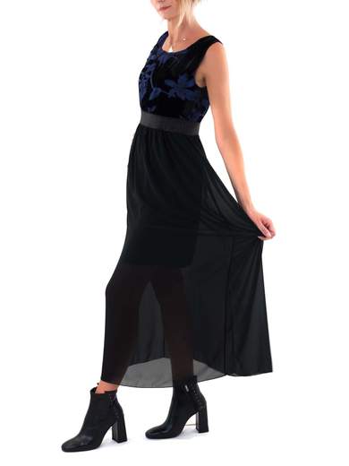 CARMEN UNICA Vestito Lungo Elegante Donna Stile Impero Con Elastico In Vita