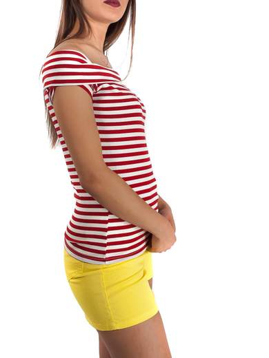 CARMEN UNICA T-shirt a righe manica corta C83