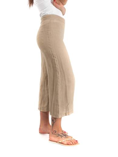 CARMEN Pantaloni gaucho in lino FTI714