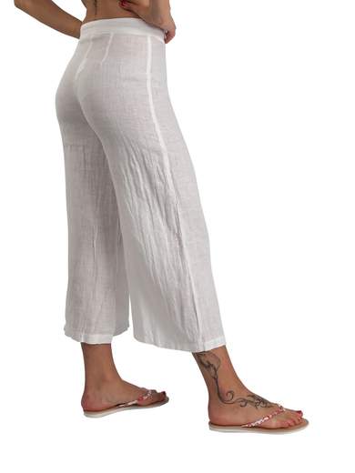 CARMEN Pantaloni gaucho in lino FTI714