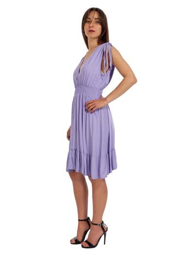 STRABELLO Vestito Donna Estivo Svasato In Cotone Da Giorno Scollo Profondo