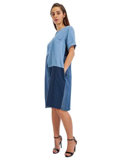 CARMEN Vestito Scollo A Barchetta Donna Corto Estivo In Cotone Da Giorno