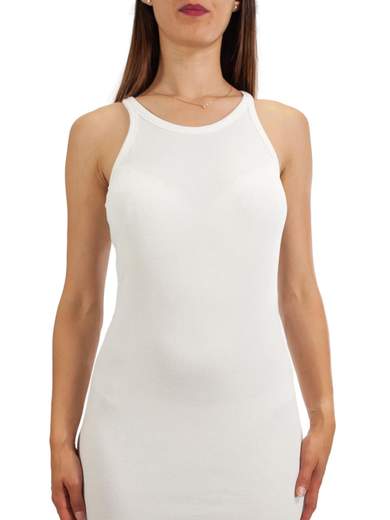 Vestito Donna Estivo Longuette Casual Senza Maniche