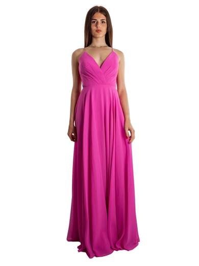 ALLURE Abito Cerimonia Impero Lungo Donna Da Giorno Estivo Con Spalline