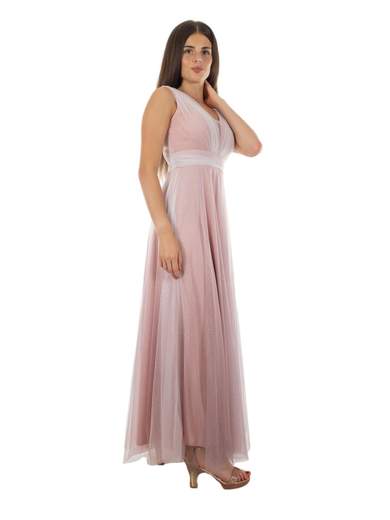 Abito lungo da cerimonia in tulle stile impero